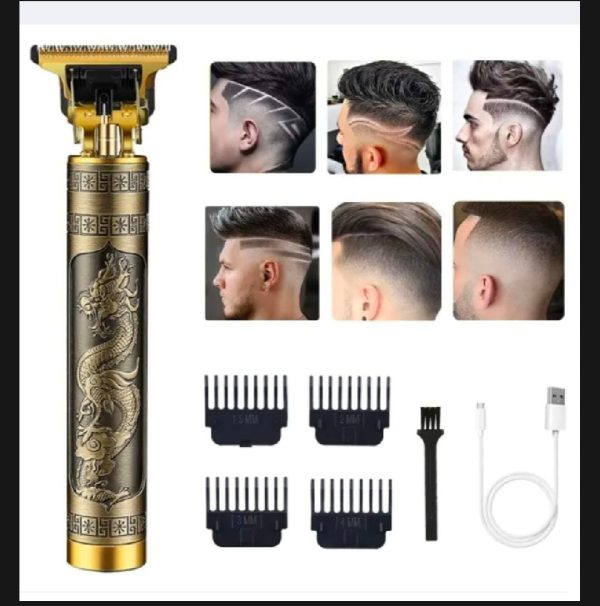 Vintage T9 Hair Trimmer |  Dragon Engraved Professional Cordless Clipper for Men