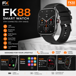 FK88 Smart Watch – 1.78″ Full Touch Screen, Bluetooth Calling, Heart Rate & SpO₂ Monitor, Multi‑Sport Modes – Android & iOS Compatible