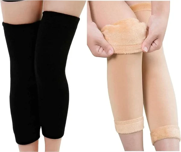 Thermal Knee Warmers for Winter | Soft Plush Elastic Knee Pads Protector for Men & Women | Warm & Comfortable Joint Support (Random Color))