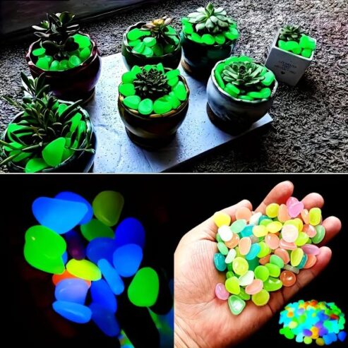 Glow In The Dark Pebbles | Luminous Resin Stones for Garden, Aquarium & Pathway Decor | Eco-Friendly Night Glow Landscaping Stones
