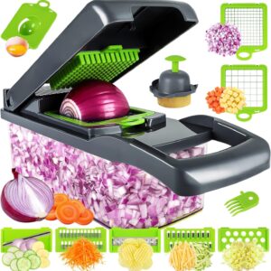 16-in-1 Multifunctional Vegetable Cutter & Slicer | Kitchen Tool with Interchangeable Stainless Steel Blades