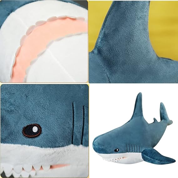 Ryttir Sharks Stuffed Animal Plush Pillow | Plush Sea Animal Pillow for Kids Boys & Girls – 100, 60 cm - Image 7