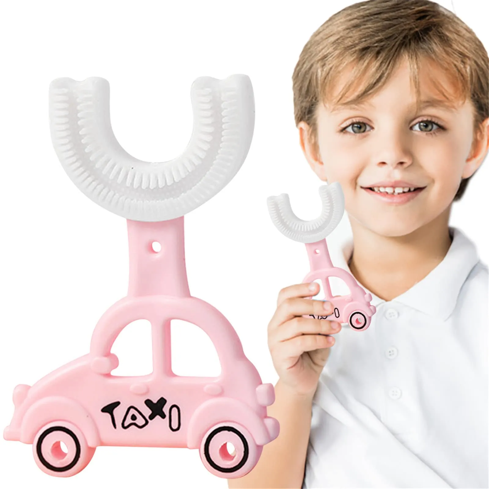 Silicon Toothbrush Taxi Design Portable Hand | held Shaped Infant Soft Bristle 360 Degrees For Kids | Soft Bristle Infant Brush with Fun Taxi Design - Image 3