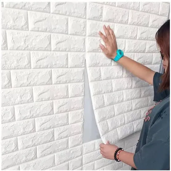 3d Wall Stickers Faux Brick White Brick | Home Decor Waterproof Self Adhesive Wallpaper - Image 4