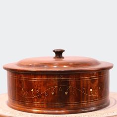 Handcrafted Wooden Hot Pot with Brass Work | Roti/Chapati Warmer | Premium Sheesham Wood Roti Hot Pot | 12-Inch Wooden Roti Hot Pot with Brass Work - Image 5