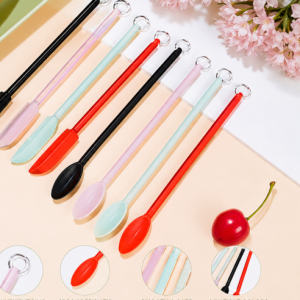 (3 PCS) Mini Silicone Telescopic Spatula & Scooping Spoon Set | Heat-Resistant for Cooking & Cosmetics | Telescopic Design for Mixing & Cooking