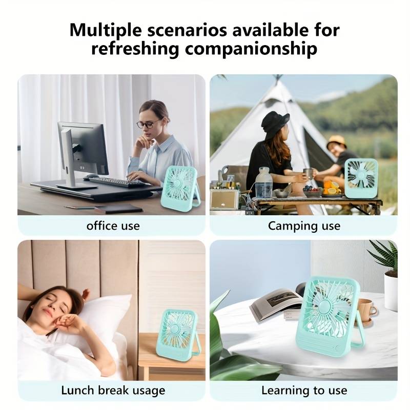 Quite Hanging Desk Fan | Mini USB Rechargeable Fan | Perfect for Indoor & Outdoor Cooling Needs - Image 7