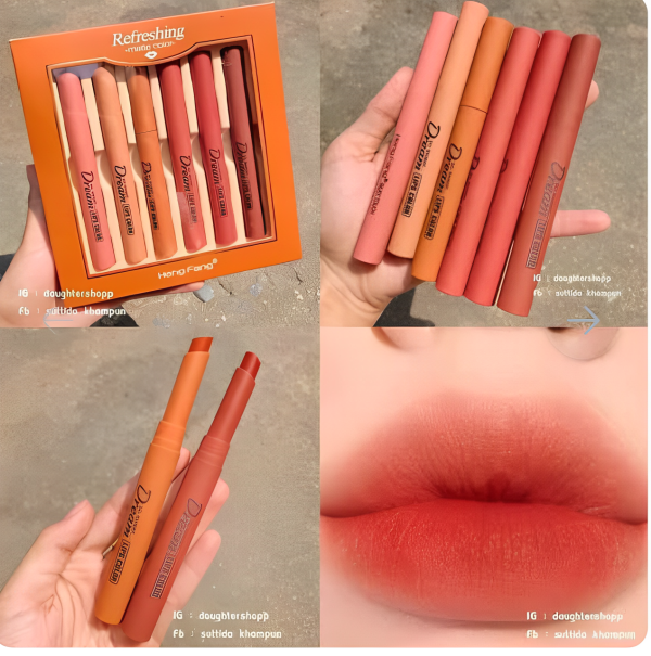 Hengfang Matte Lipstick 6 Pcs Set – Long-Lasting & Bold Colors for Every Look - Achieve the Perfect Matte Look