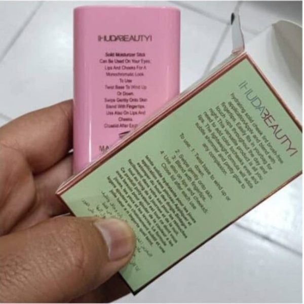 Huda Beauty On-the-Glow Blush Stick – Hydrating Tinted Balm for Cheeks & Lips - Image 3