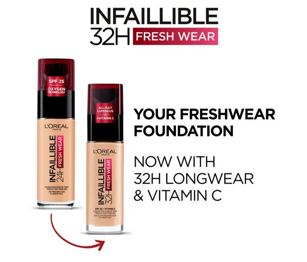 L’Oréal Paris Infallible 32H Fresh Wear Foundation - Waterproof & Longwear with Vitamin C - Image 7