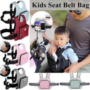 Kids Seat Belt Bag | Children Motorcycle Strap | Breathable Baby Fall Protection Safety Strap | Adjustable Safety