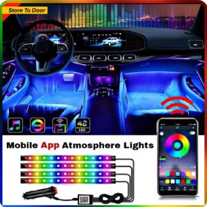 Car RGB Interior LED Strip Lights 48 LED 5050SMD | Bluetooth App Control (Lotus Lantern) | Waterproof Plug & Play Car Ambient Light – Best Car LED Lights in Pakistan