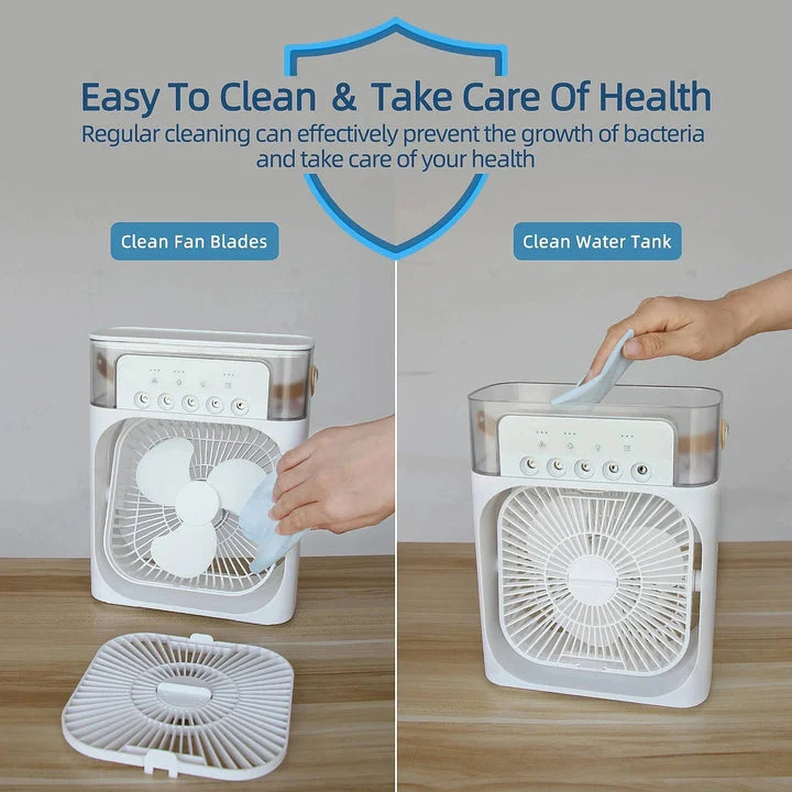 Portable 10-Inch Air Conditioner Fan – Mini Air Cooler with Powerful Cooling, Quiet Operation & Compact Design for Home, Office & Travel - Image 4