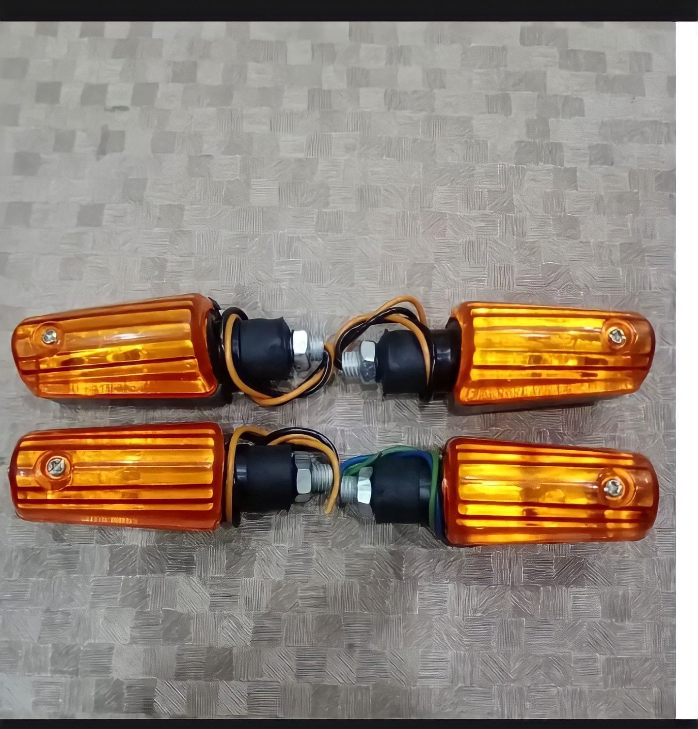 Pack of 2 Pairs (4 Pcs) Audi Flow Style LED Motorcycle Turn Signals – Amber Indicator Lights