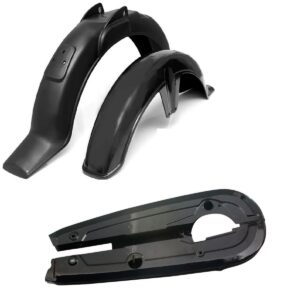 3 Pc Motorcycle Plastic Mudguards + Chain Cover Set – Rust-Proof, Best Quality for 70cc Bikes