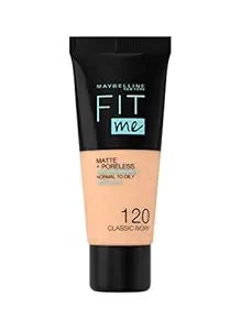Maybelline New York Fit Me Matte & Poreless Liquid Foundation 18ml Tube – Shade 120 Classic Ivory | For Normal to Oily Skin | Lightweight & Natural Finish - Image 2