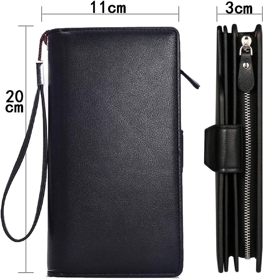Baellerry Men’s Leather Wallet – Large Capacity Long Wallet with 23 Card Slots, Coin Pocket & Handle | Luxury Zip Around Design – Black - Image 6