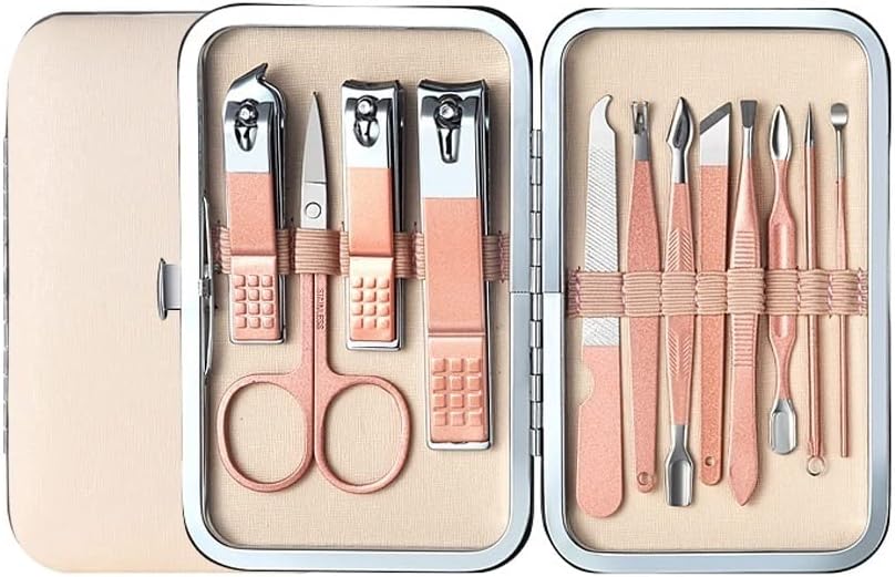 12-Piece Portable Nail Clippers & Beauty Tool Set – Professional Manicure, Pedicure & Grooming Kit | Stainless Steel Travel Set for Men & Women