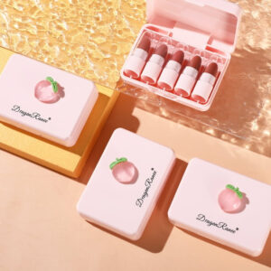 Dragon Ranee 5 Pcs Peach Mini Lipstick Set | Long-Lasting Waterproof Lipstick | Random Colors