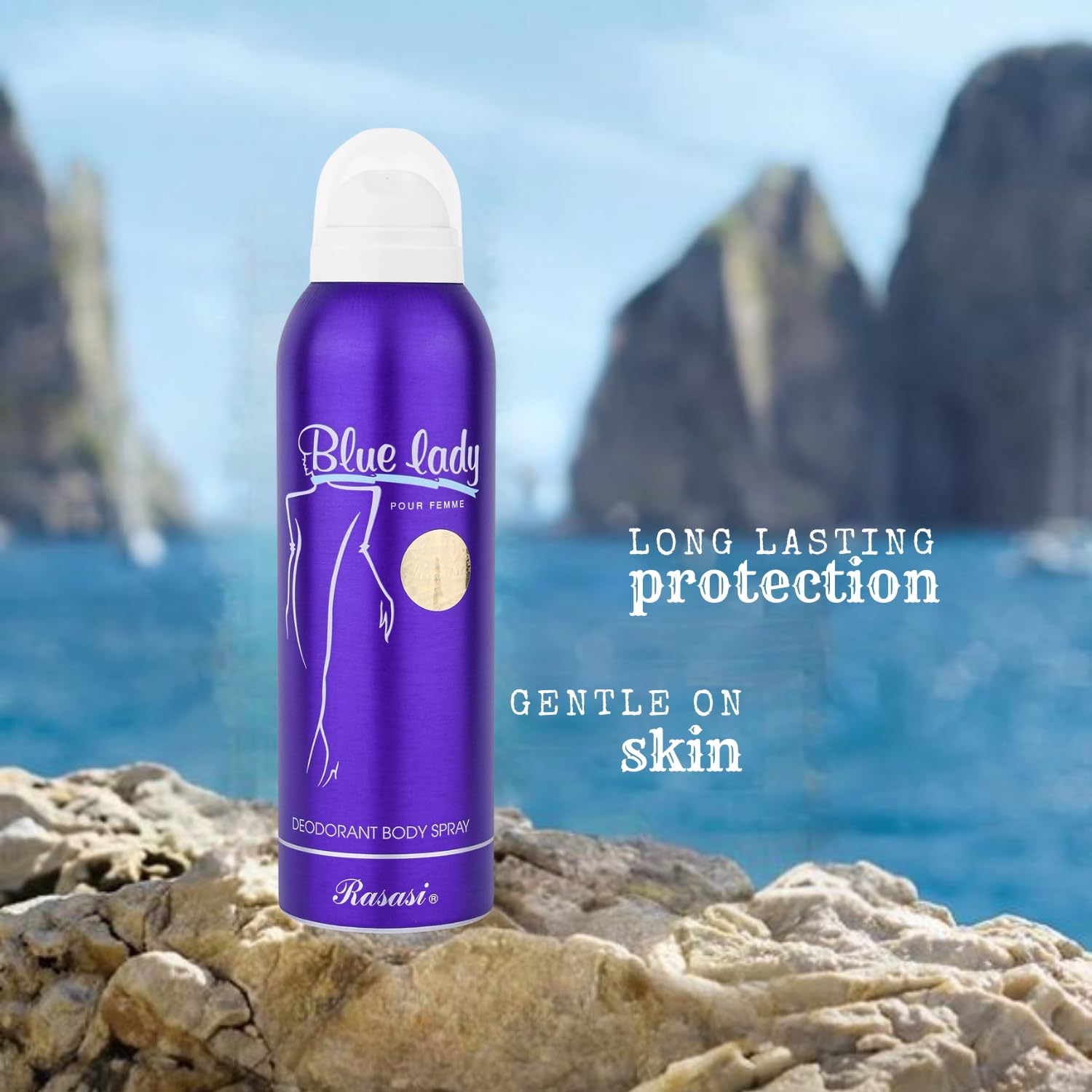 Rasasi Blue Lady Body Spray – 200ml | Sensual & Bold Fragrance | Premium Long-Lasting Deodorant for Women (Original)