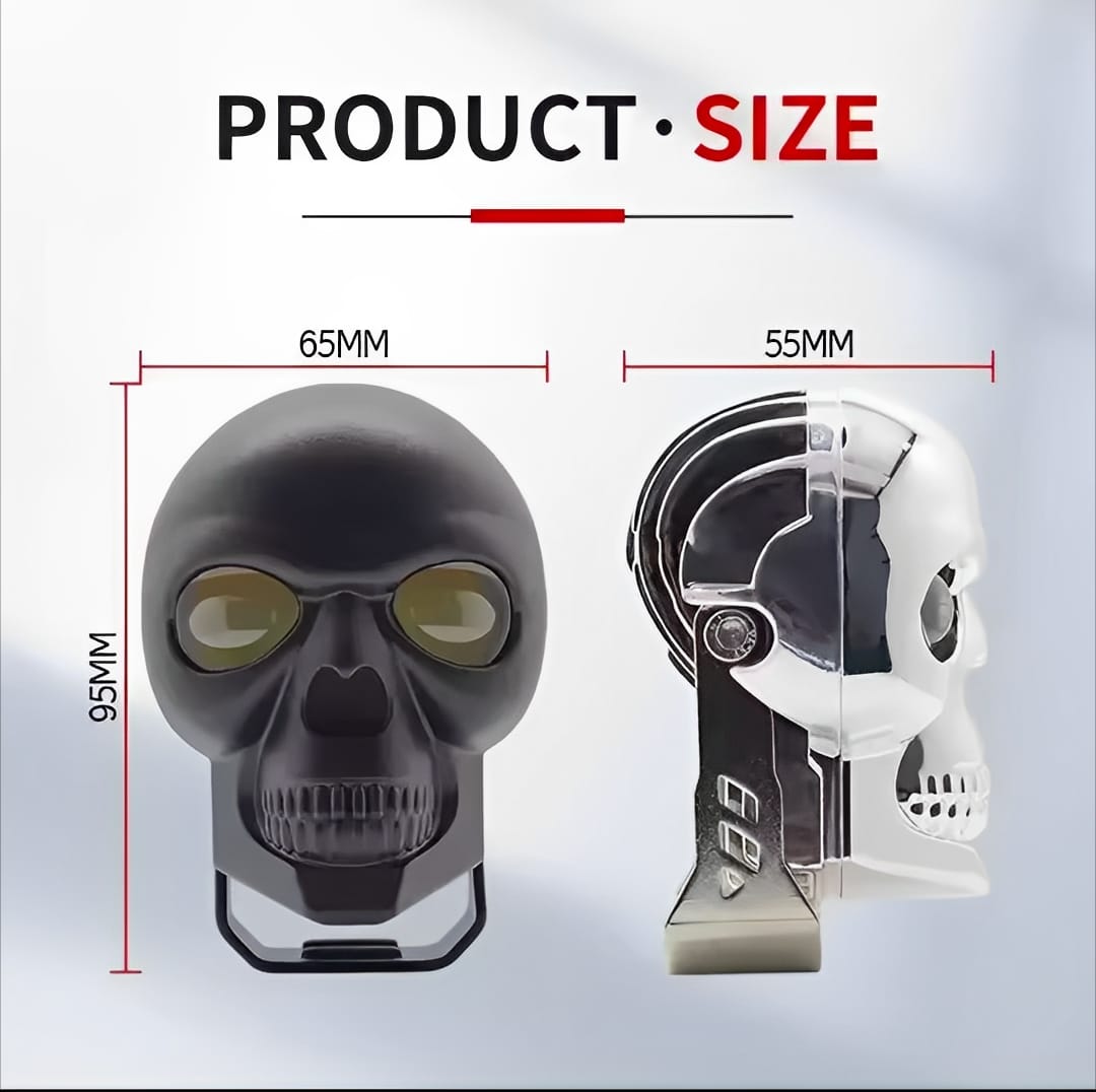 Motorcycle Skull LED Fog Light | Waterproof High-Low Beam Auxiliary Headlight for All Bikes