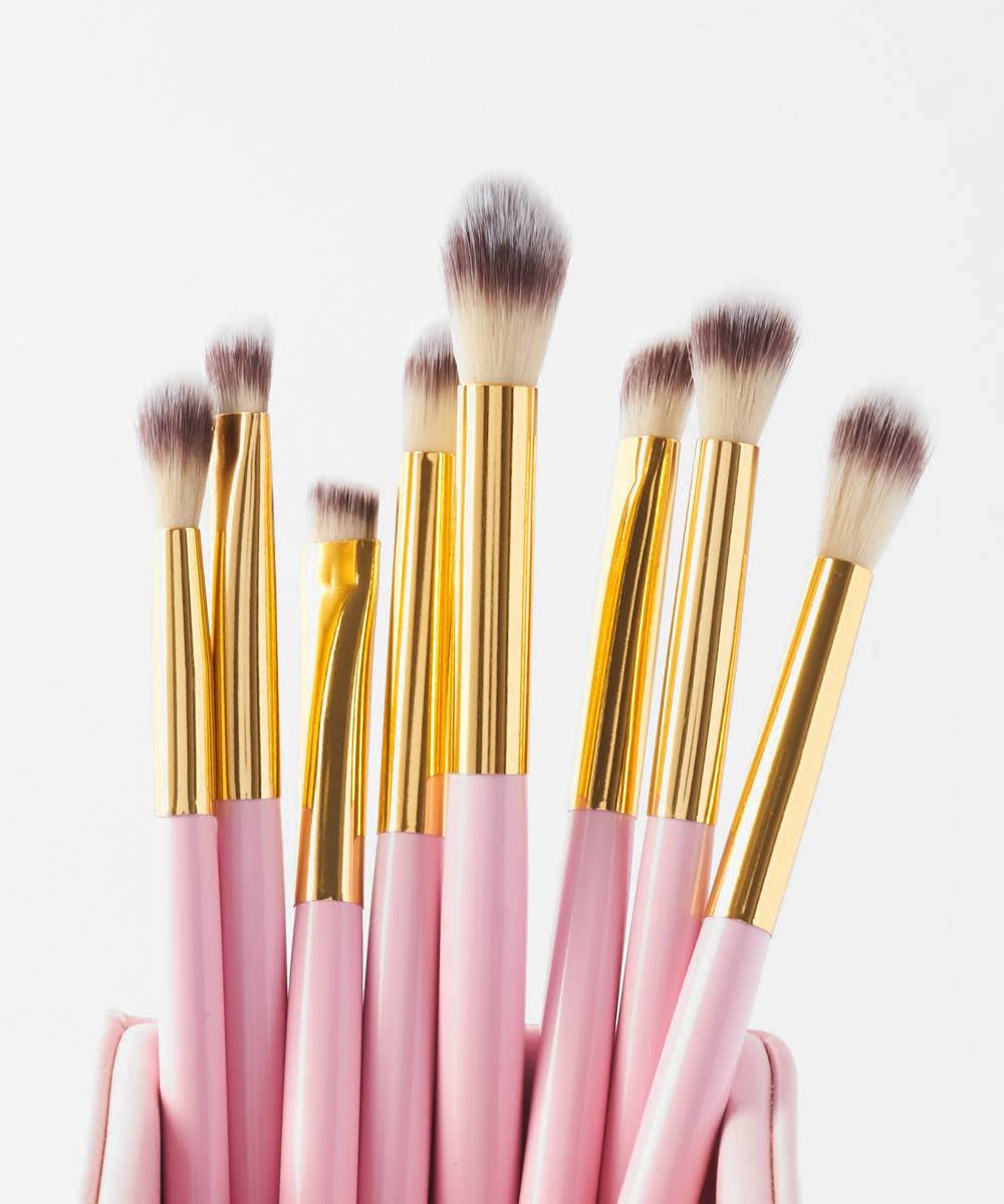 Cosmetics Elegance Brush Set – Studded Elegance White | 10Pcs Professional Makeup Brushes | Soft Bristles | Premium Beauty Tool Kit - Image 2