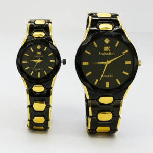 Elegant Couple Watch Set – Luxury Quartz Watches for Him & Her | Dual-Tone Stainless Steel Strap | Stylish Gift for Couples