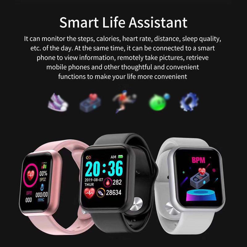 D20 Ultra Smart Watch | Heart Rate, Blood Pressure & Oxygen Monitor | Fitness Tracker Smart Bracelet | Waterproof Sports Watch (Random Color) - Image 2