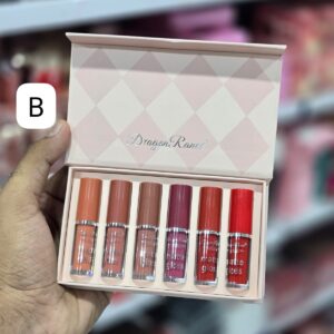 Dragon Ranee Matte Gloss Lip Gloss 6Pcs Set | Long Lasting Waterproof Lipstick | Velvet Finish Makeup Set for Women