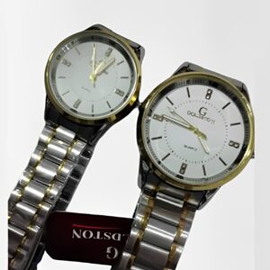 GOLDSTON Stainless Steel Couple Watch – Luxury Quartz Set for Men & Women | Elegant Matching Wristwatches | New Premium Design