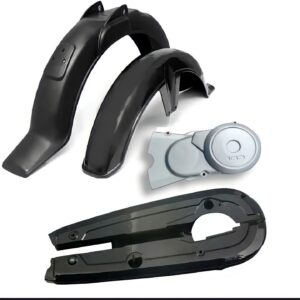 Plastic Mudguard + Chain Cover & Engine Cover Set – Durable Bike Protection Kit (Universal Fit)