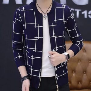 Navy Blue Lining Zipper Jacket – Stylish, Warm & Comfortable Winter Wear for Men and Women