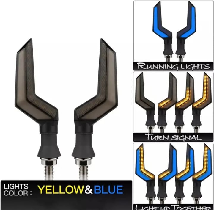 2Pcs Motorcycle Turn Signal Lights | 12V Flowing LED Running Indicators for All Bikes (Universal Fit) - Image 4