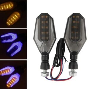 4Pcs Universal LED Bike Indicators with DRL & Yellow Parking Light | Motorcycle Turn Signal Lights for All Bikes (Random Color)