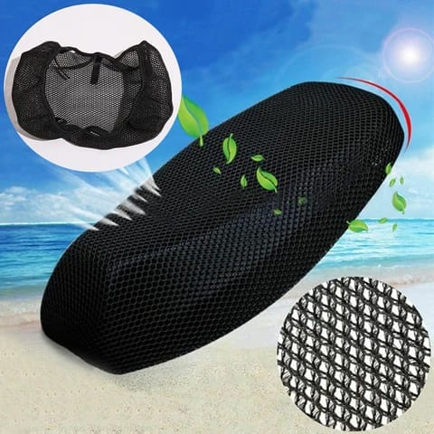 Universal Motorcycle Cool Mesh Seat Cover XXL (10mm) | Breathable Sun & Heat Resistant Cushion Protector | Waterproof Seat Cover for All Bikes - Image 3