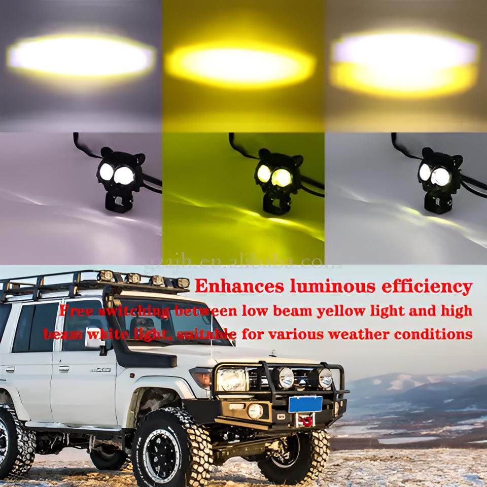 Owl LED Fog Light for Bikes (1Pc) | 8 Working Modes Multicolor DRL | Metal Body Motorcycle Fog Headlight | Universal Fit Auxiliary Spotlight - Image 5