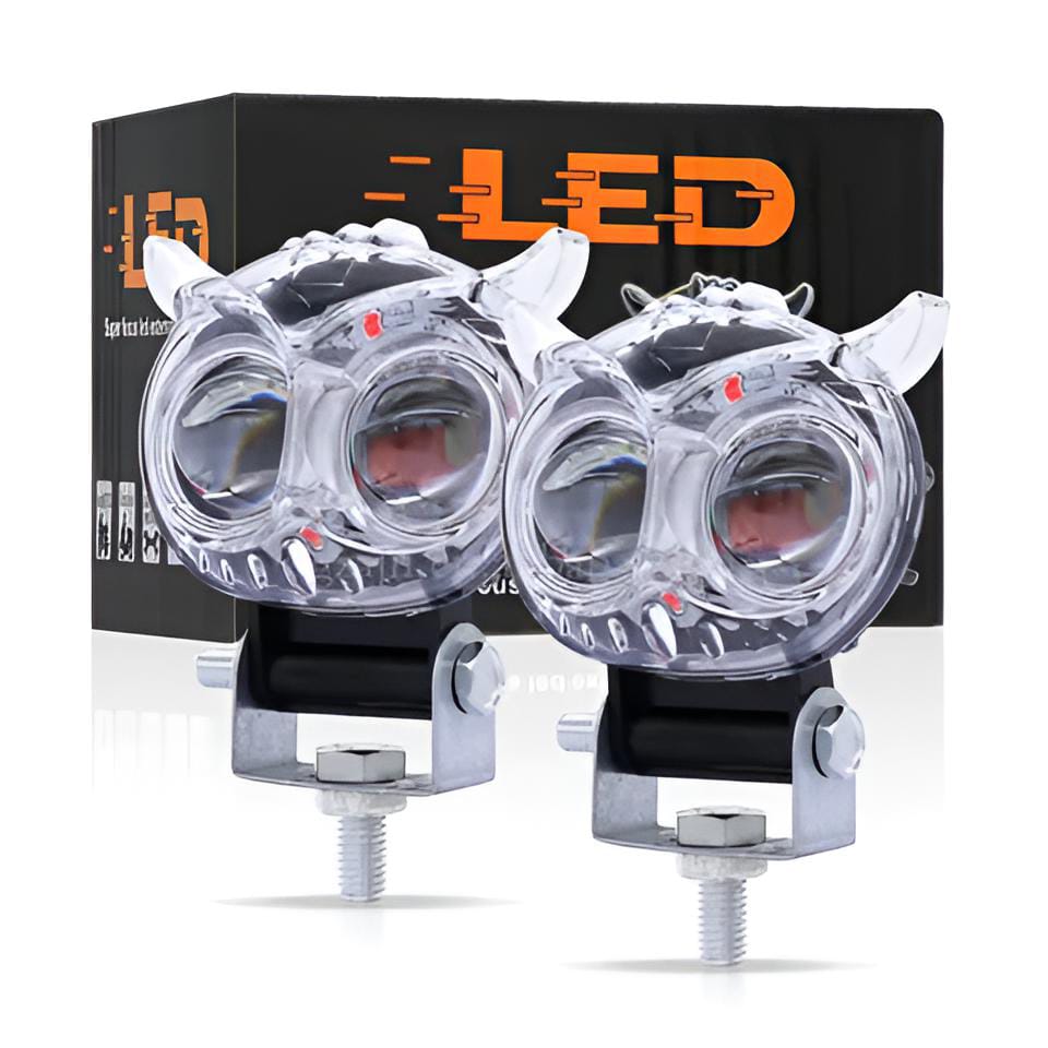 Owl LED Fog Light for Bikes (1Pc) | 8 Working Modes Multicolor DRL | Metal Body Motorcycle Fog Headlight | Universal Fit Auxiliary Spotlight - Image 4