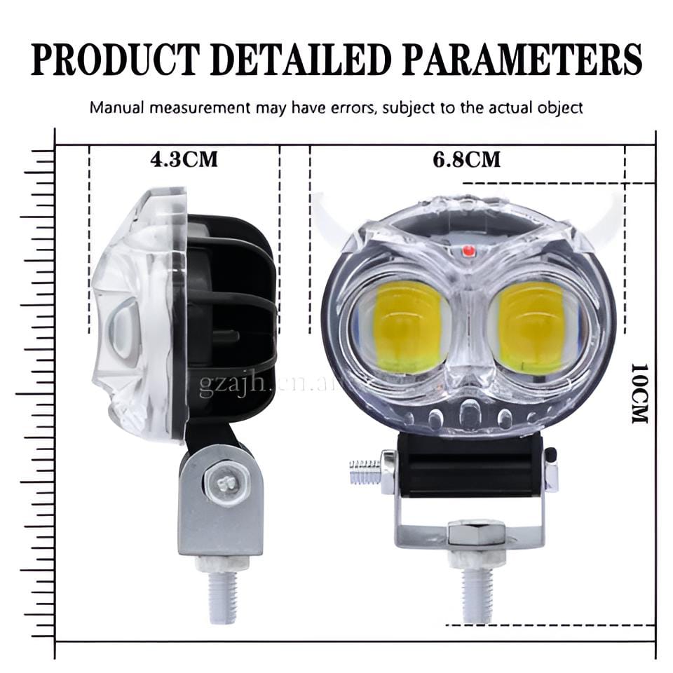 Owl LED Fog Light for Bikes (1Pc) | 8 Working Modes Multicolor DRL | Metal Body Motorcycle Fog Headlight | Universal Fit Auxiliary Spotlight - Image 6