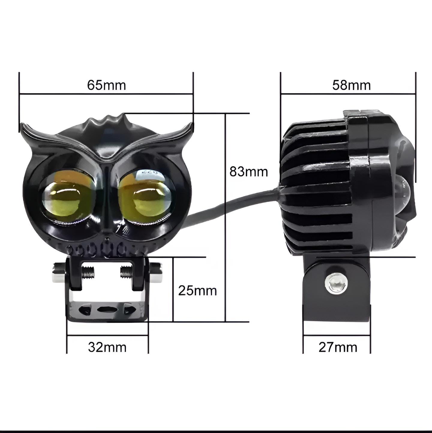 Owl Shape Fog Light 40W | Yellow & White Flash LED Spot Light | Low & High Beam Fog Lamp for Bikes & Cars (9V–60V, Plastic Body) - Image 3