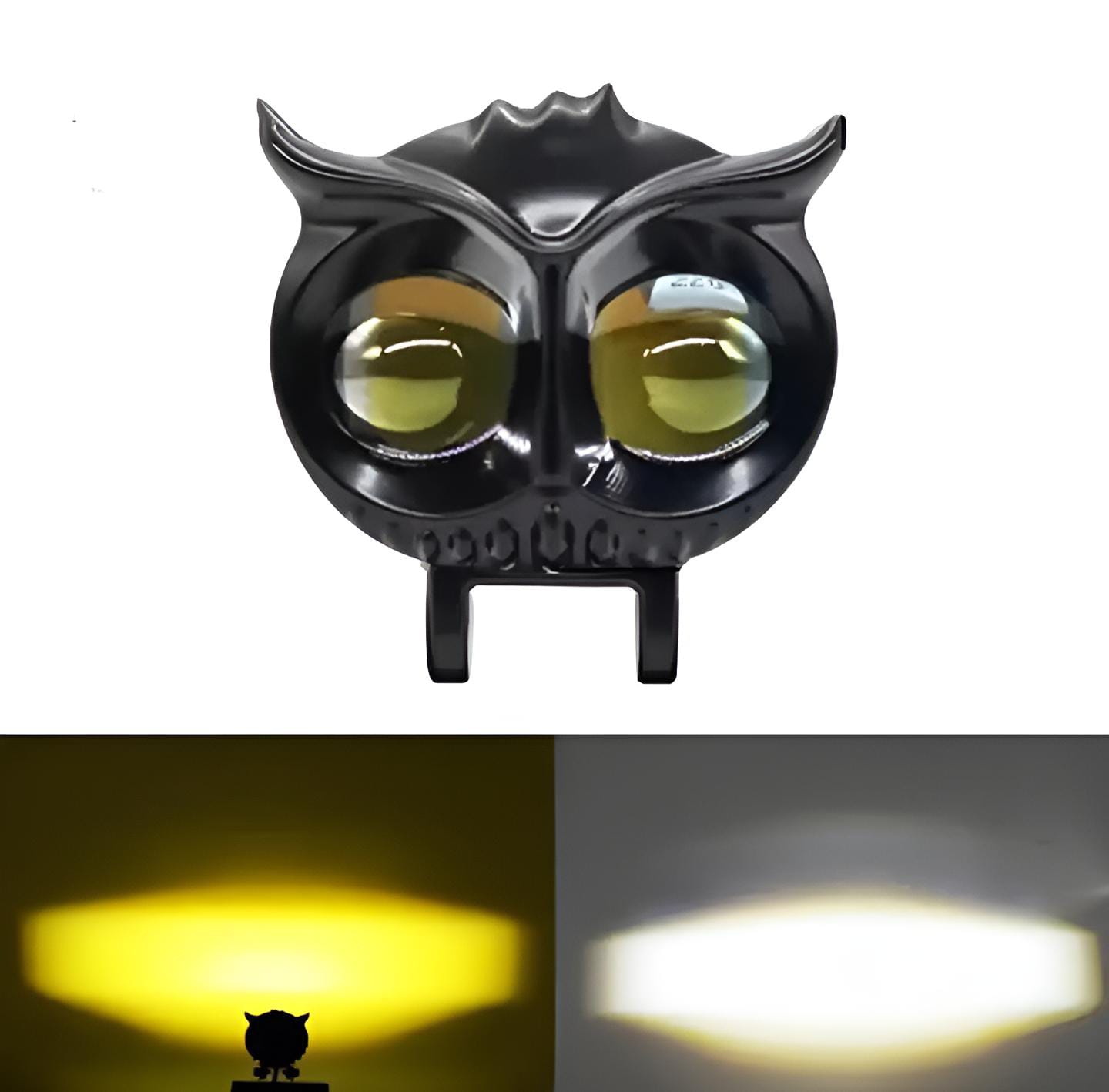 Owl Shape Fog Light 40W | Yellow & White Flash LED Spot Light | Low & High Beam Fog Lamp for Bikes & Cars (9V–60V, Plastic Body) - Image 2