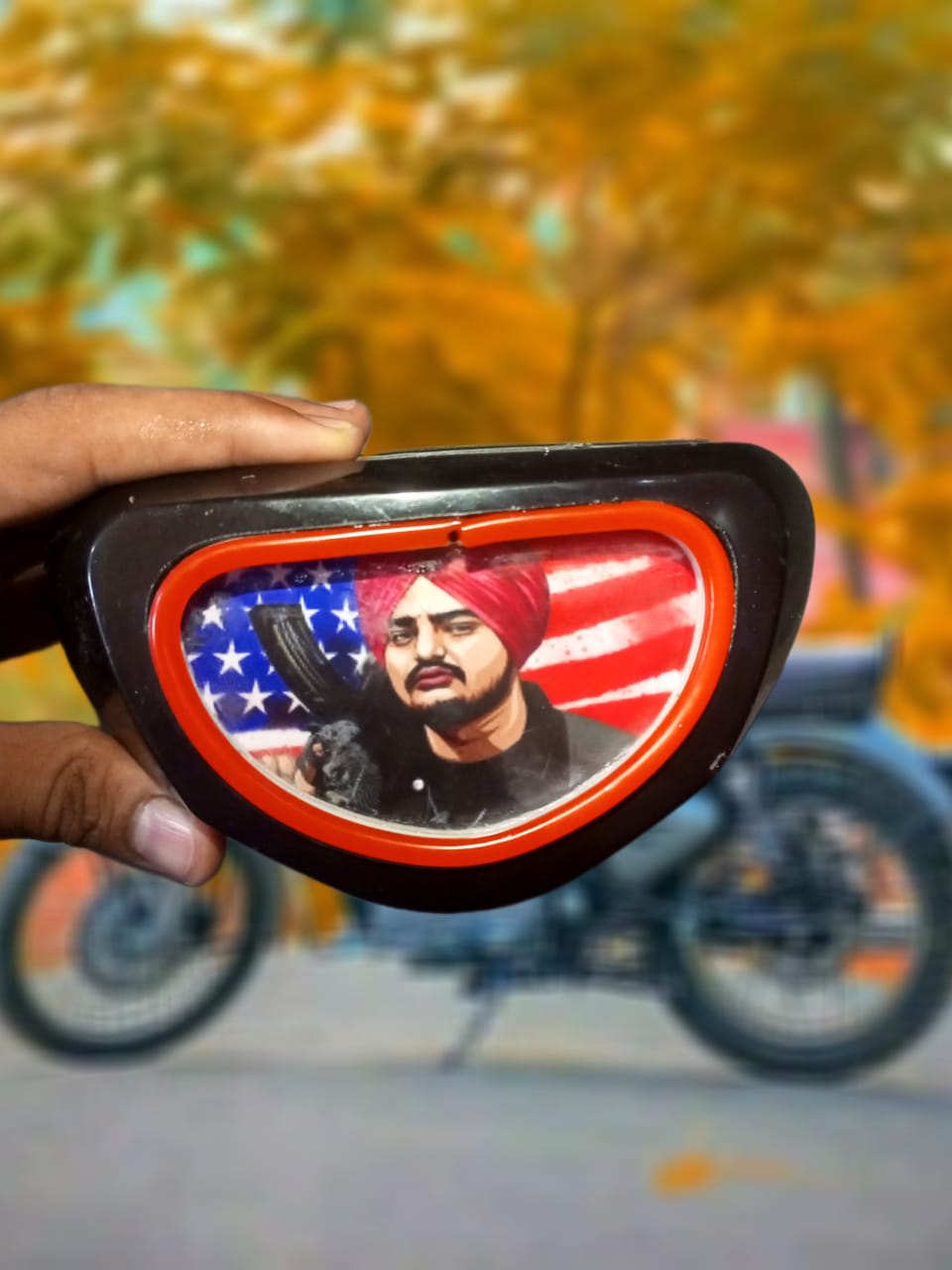 Sidhu Moose Wala 70cc Motorcycle Back Light with DRL | Fancy Neon LED Tail Light (Random Sidhu Moose Wala Design) - Image 2