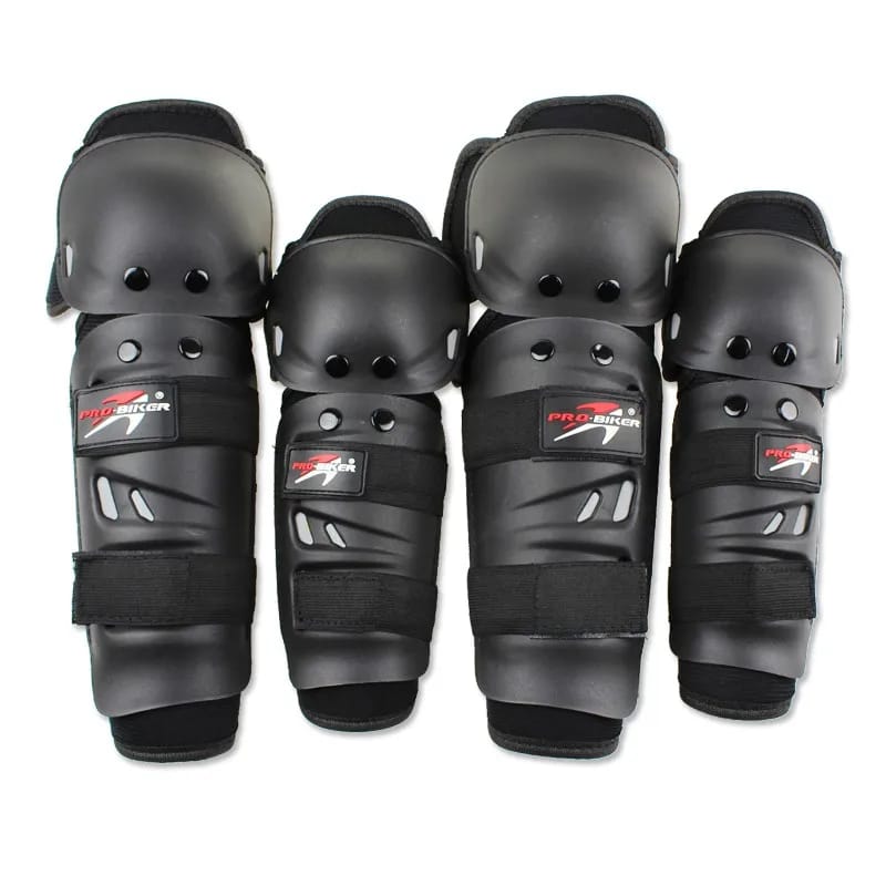 4 Pcs Motorcycle Knee & Elbow Pads Set | Breathable Motocross Protective Gear | Anti-Fall, Windproof & Shockproof Guards for Riders