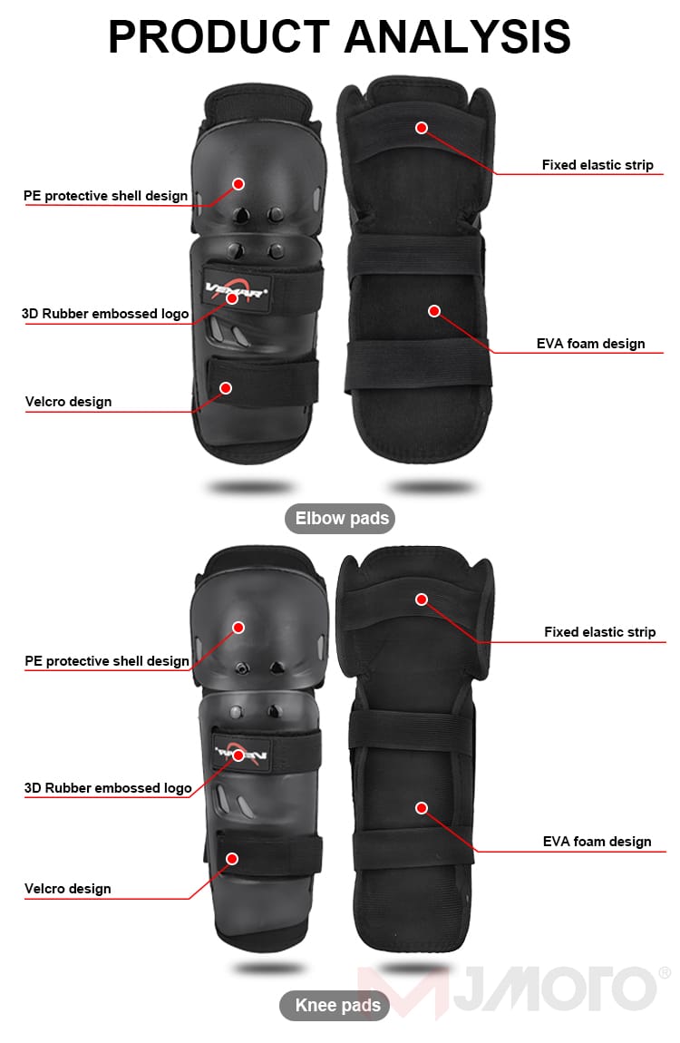 4 Pcs Motorcycle Knee & Elbow Pads Set | Breathable Motocross Protective Gear | Anti-Fall, Windproof & Shockproof Guards for Riders - Image 12