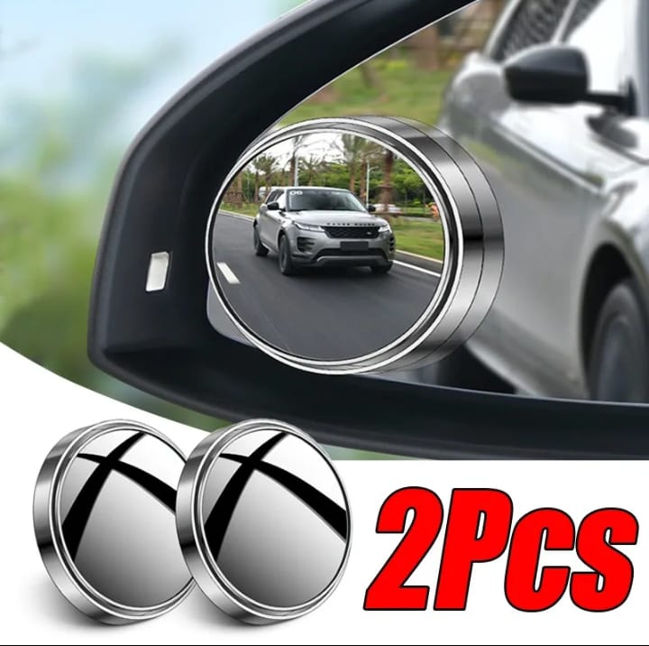 2 Pcs Rotatable Car Blind Spot Mirrors | 360° Adjustable Round Rear View Side Mirrors with Original Glass Lens for All Cars