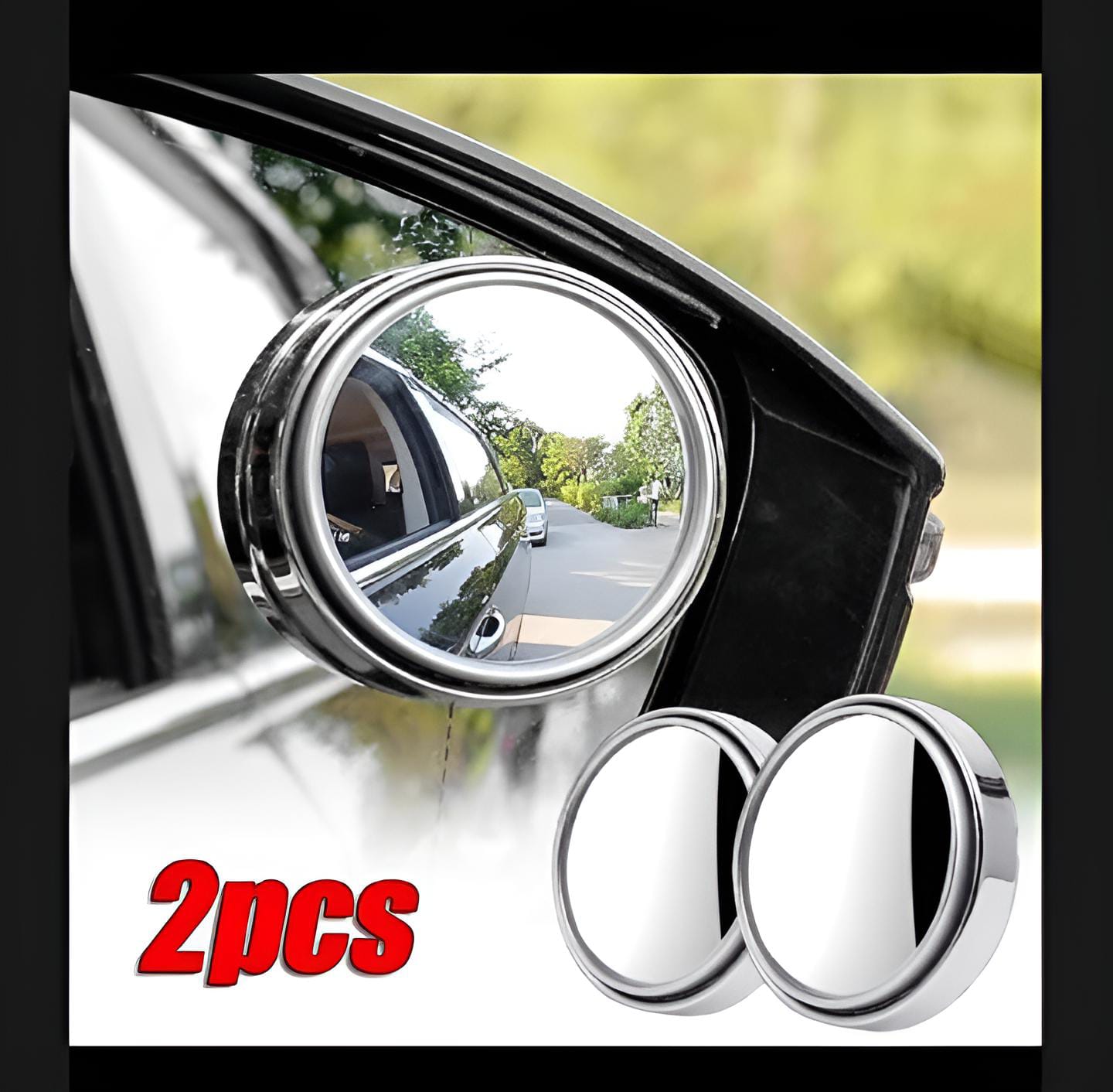 2 Pcs Rotatable Car Blind Spot Mirrors | 360° Adjustable Round Rear View Side Mirrors with Original Glass Lens for All Cars - Image 3