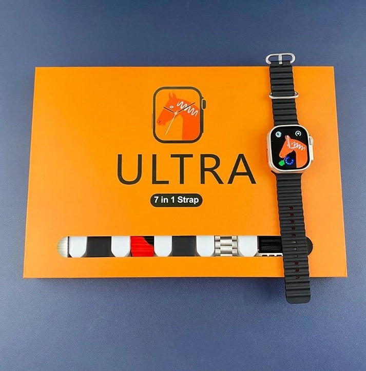 7-in-1 Ultra Smart Watch | Multi-Feature Fitness Tracker with Heart Rate, Sleep, Sports Modes & Bluetooth Calling | 6 Silicone + 1 Metal Strap (Random Color)