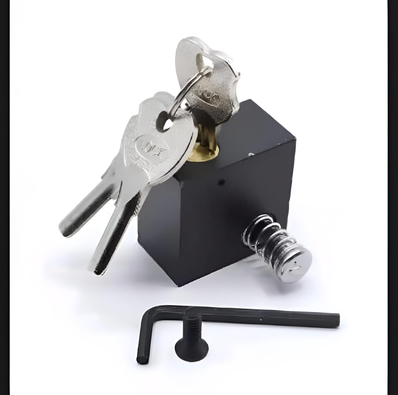 Bike Push Handle Lock with L-Key | Heavy Duty Motorcycle Safety Handlebar Lock | Anti-Theft Security Lock for All Bikes & Scooters