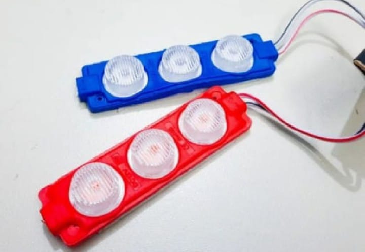 Red & Blue Flasher Light | Universal LED Warning Light for Car & Motorcycle | 12V Emergency Police Style Strobe Light - Image 2