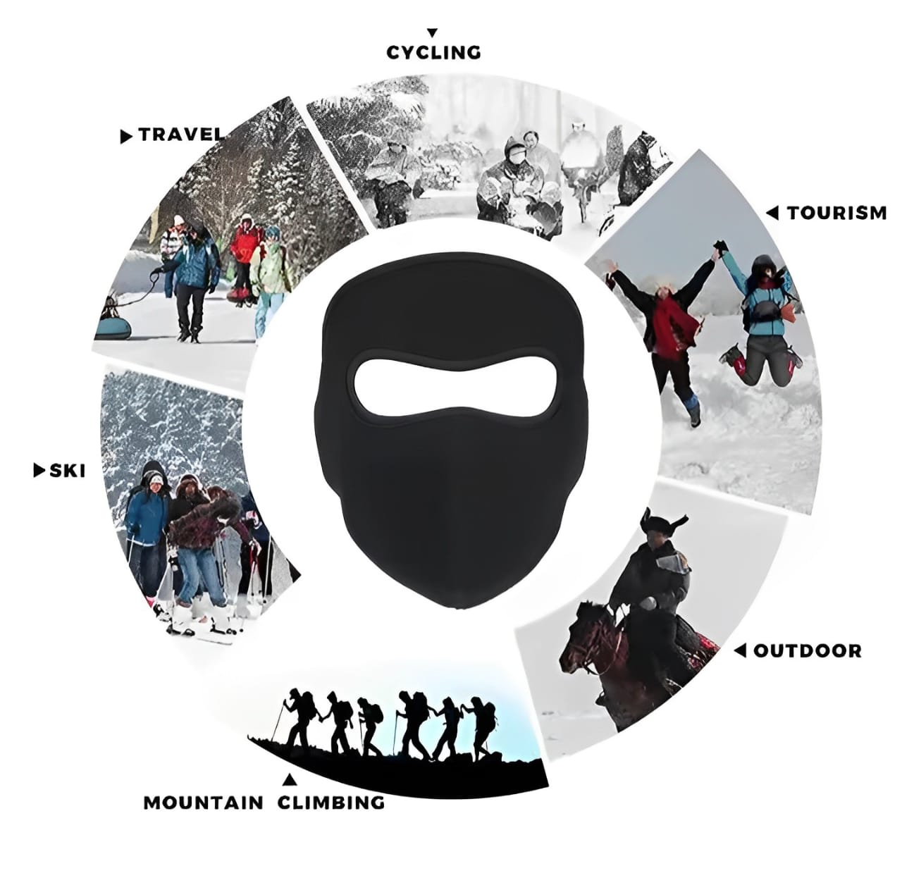 Winter Cycling Face Mask Windproof Balaclava for Men & Women | Skiing, Snowboarding & Motorcycle Riding | Random Color (Without Visor) - Image 9