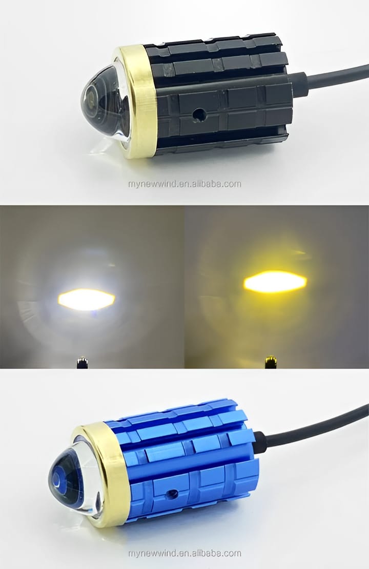 Mini 4-Function Driving Fog Light for All Motorcycles, Cars & Jeeps | White, Yellow, Combo & Flasher Lens Projector | Universal Auxiliary Light (Random Color) - Image 7